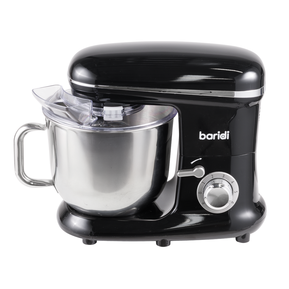 Baridi Stand Mixer with Accessories, 6L Capacity, 1500W, Black (DH173)