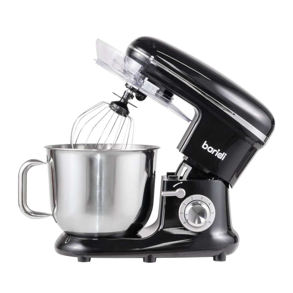 Baridi Stand Mixer with Accessories, 6L Capacity, 1500W, Black (DH173)