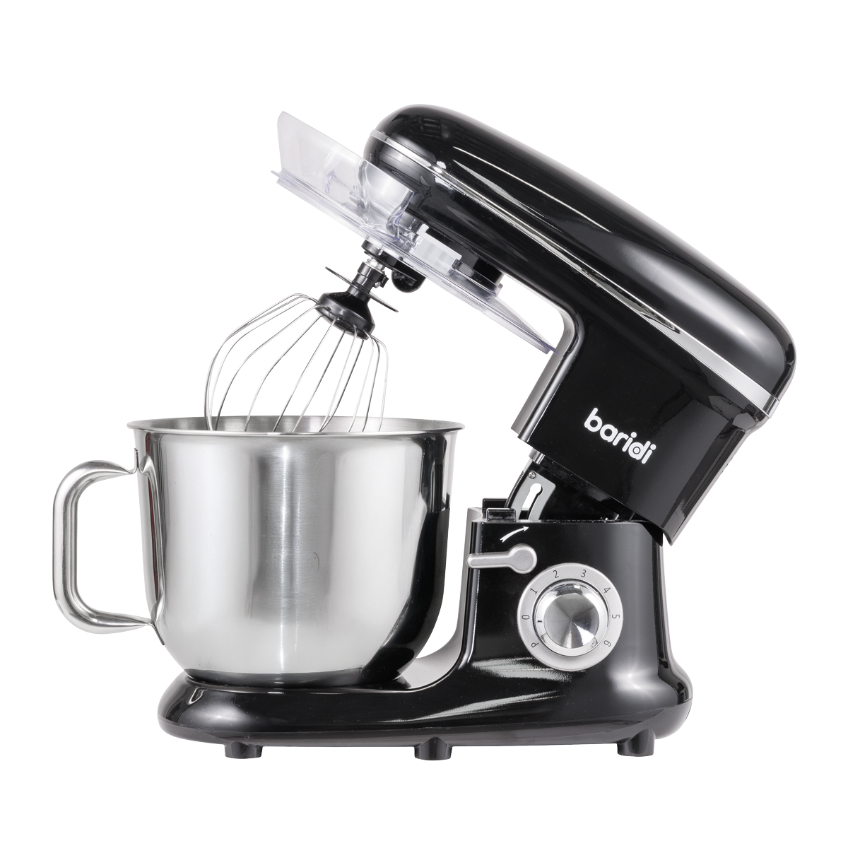 Baridi Stand Mixer with Accessories, 6L Capacity, 1500W, Black (DH173)