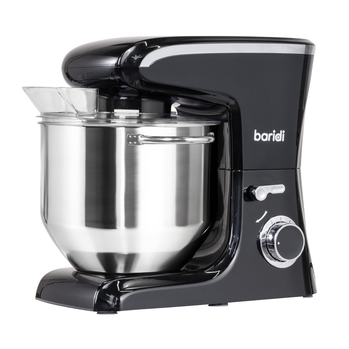 Baridi Stand Mixer with Accessories, 8L Capacity, 1800W, Black (DH174)