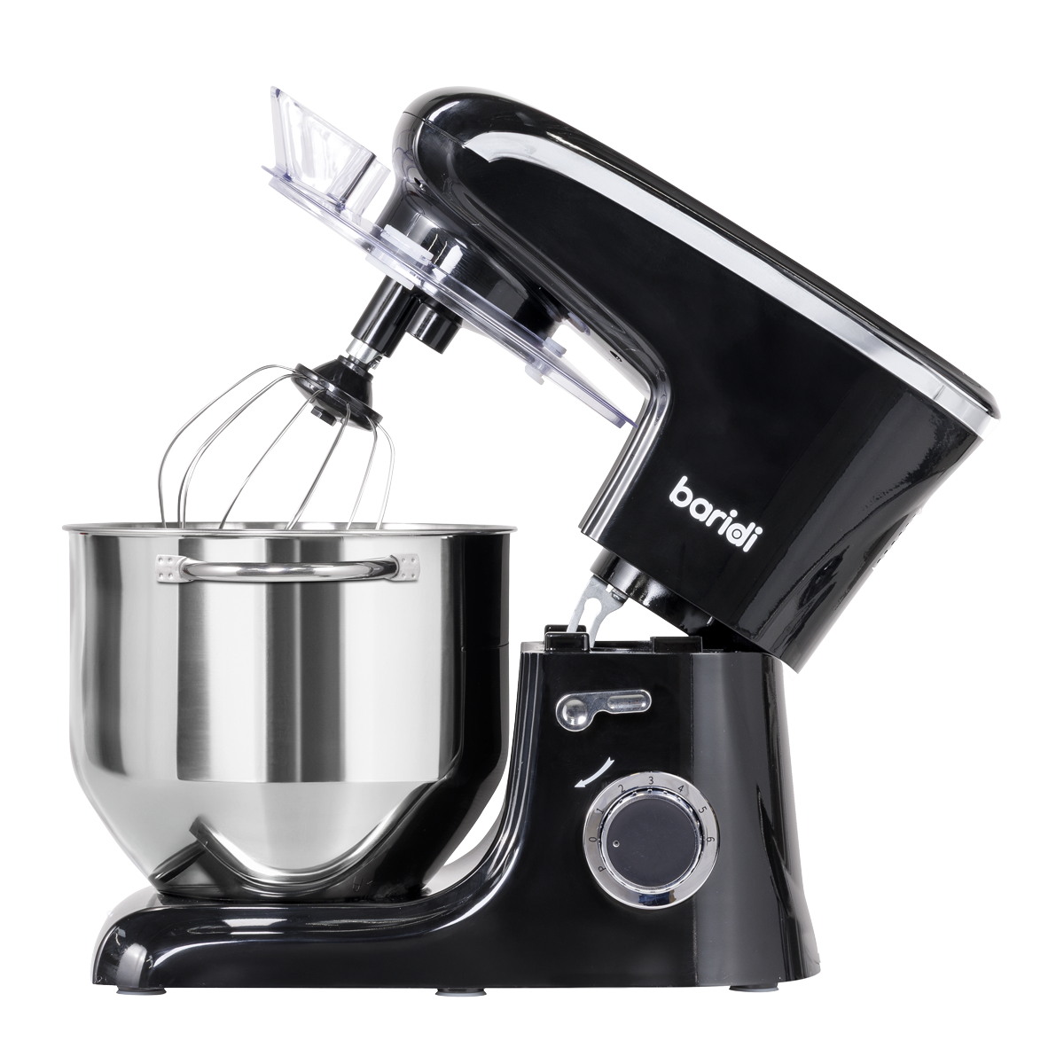 Baridi Stand Mixer with Accessories, 8L Capacity, 1800W, Black (DH174)