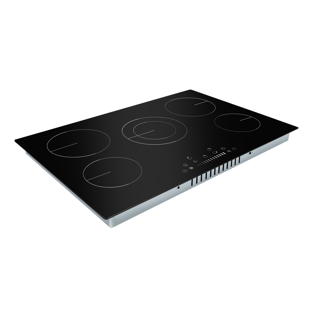 Baridi Built-in Ceramic Hob 77cm, 5 Cooking Zones, Black (DH175) (Factory Refurbished A)