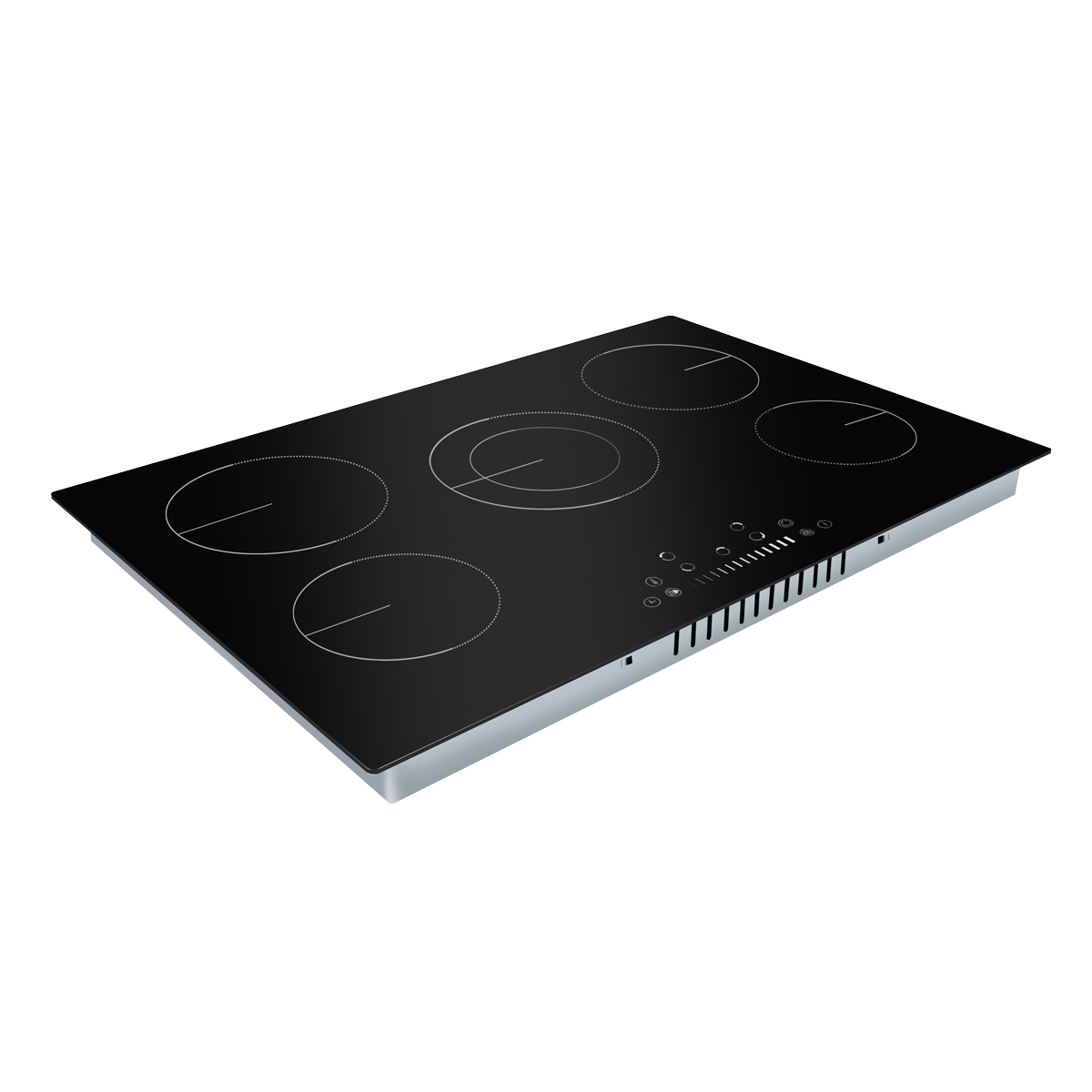 Baridi Built-in Ceramic Hob 77cm, 5 Cooking Zones, Black (DH175) (Factory Refurbished A)