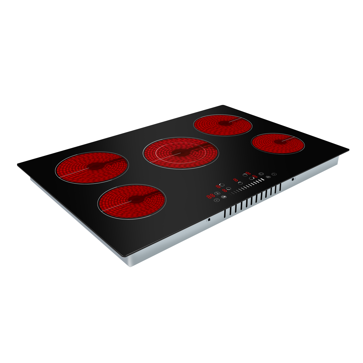 Baridi Built-in Ceramic Hob 77cm, 5 Cooking Zones, Black (DH175) (Factory Refurbished A)
