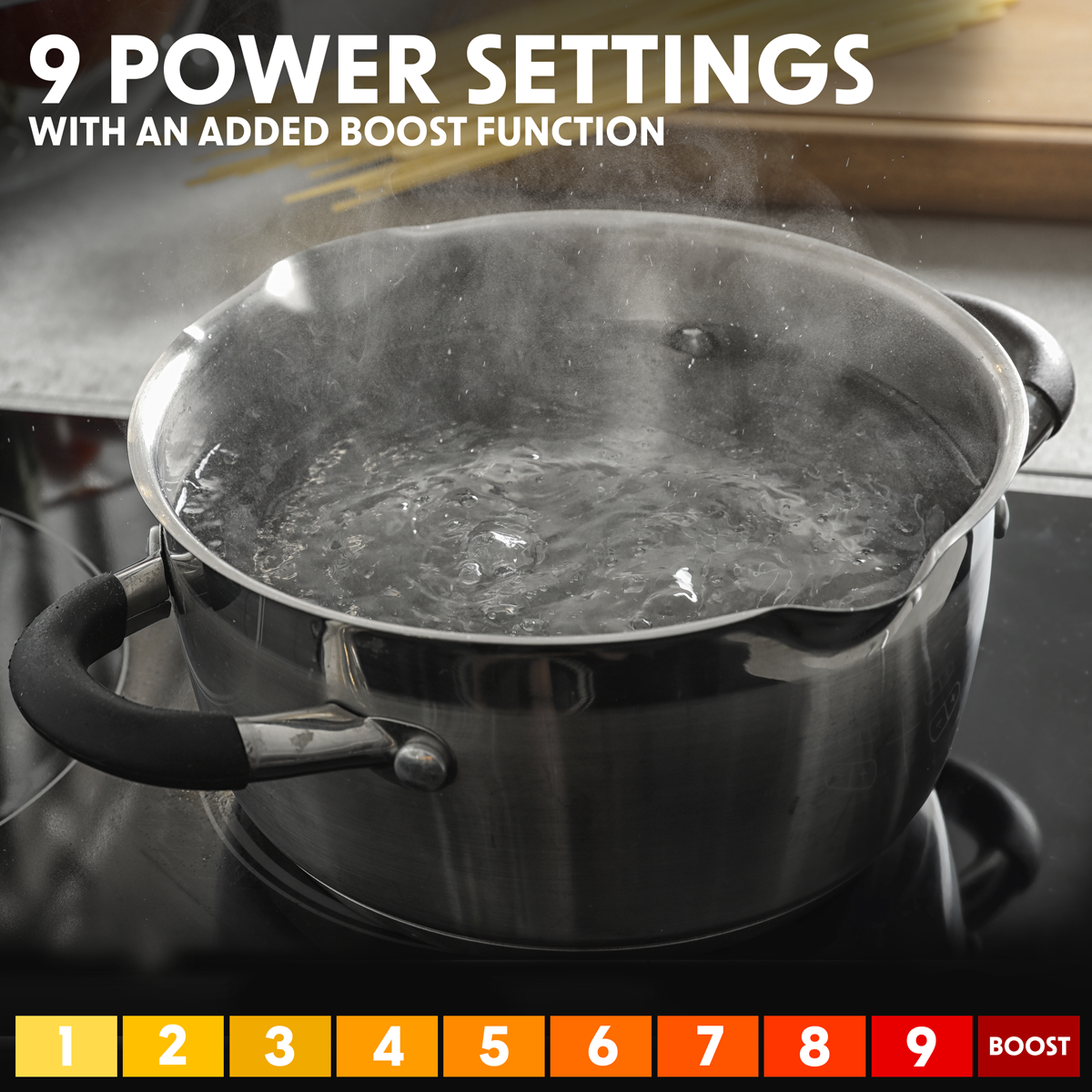 Baridi Built-in Induction Hob 60cm, 4 Cooking Zones, Black (DH176)