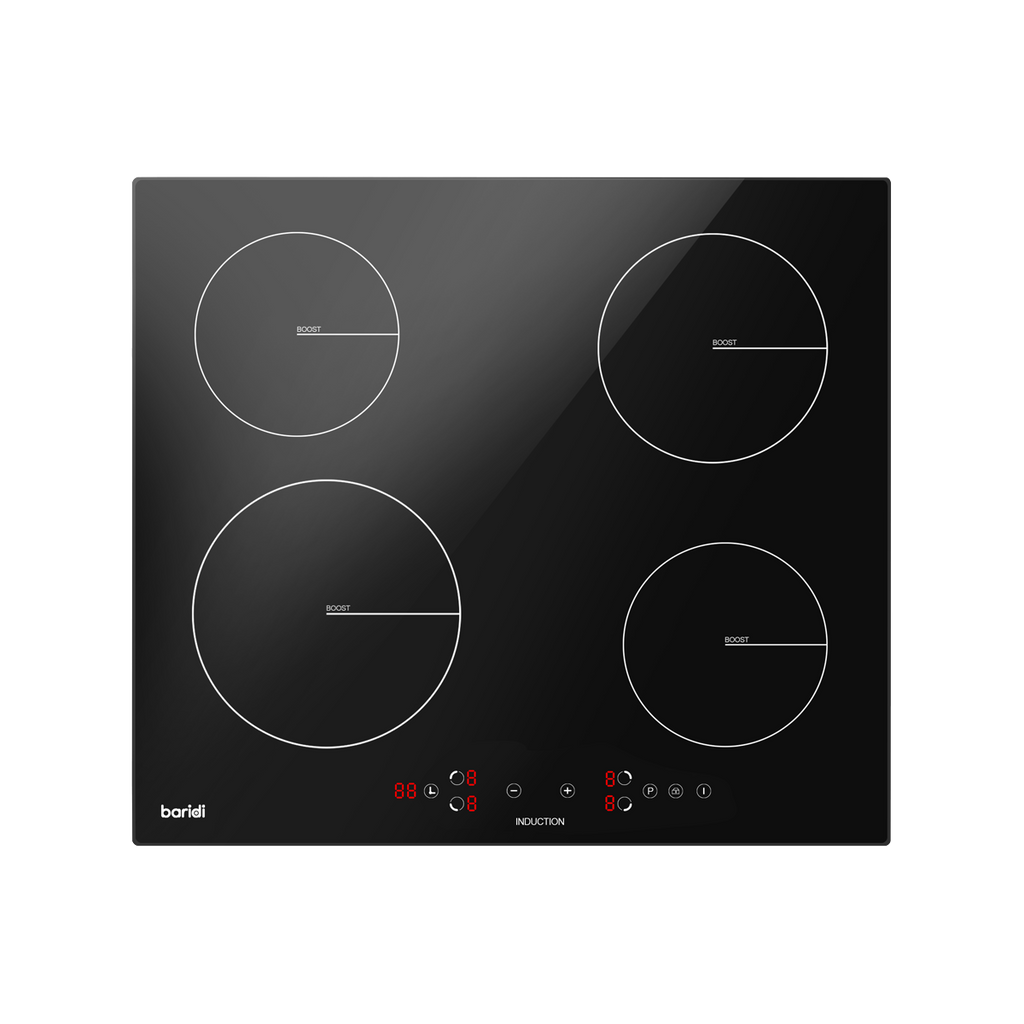 Baridi Built-in Induction Hob 60cm, 4 Cooking Zones, Black (DH177) (Factory Refurbished B)