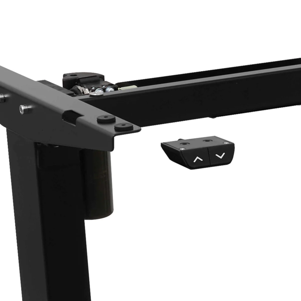 Dellonda DH17 Single Motor Height Adjustable Electric Computer Desk Frame with Digital Controls, 70kg Capacity, Black