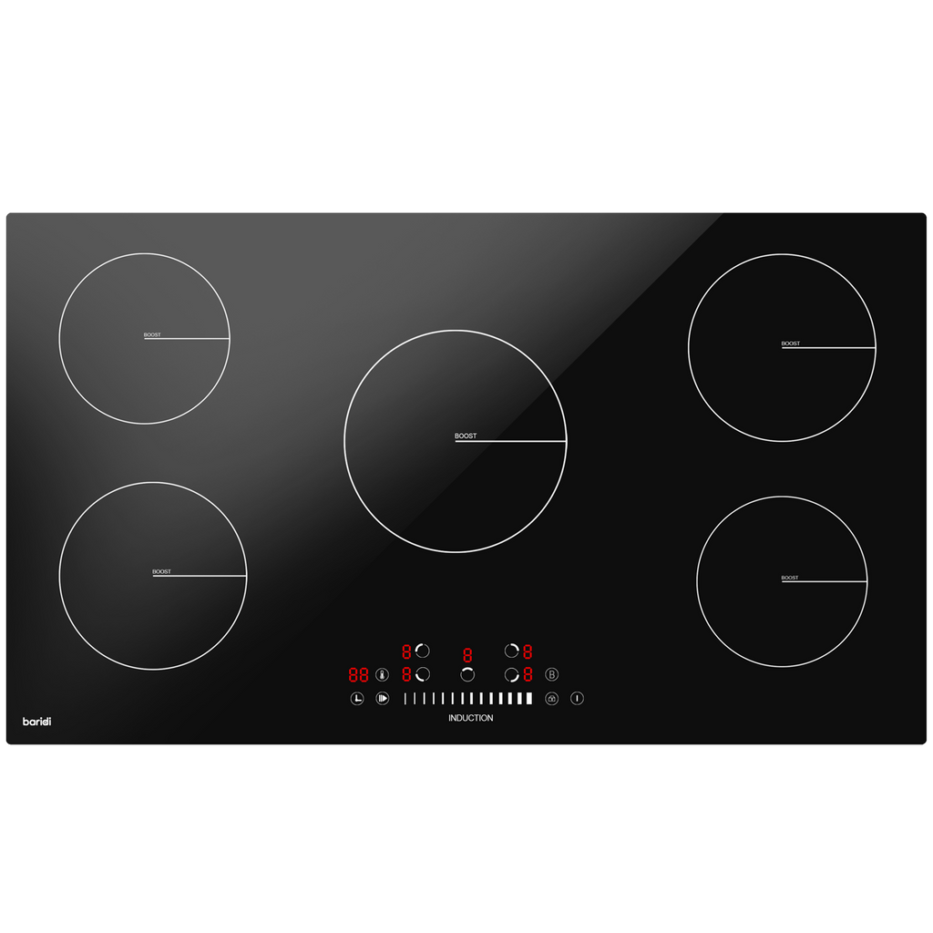 Baridi Built-in Induction Hob 90cm, 5 Cooking Zones, Black (DH180) (Factory Refurbished A)