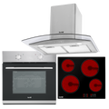 Baridi Curved Cooker Hood, Fan-Assisted Oven & Ceramic Hob 60cm (DH187)