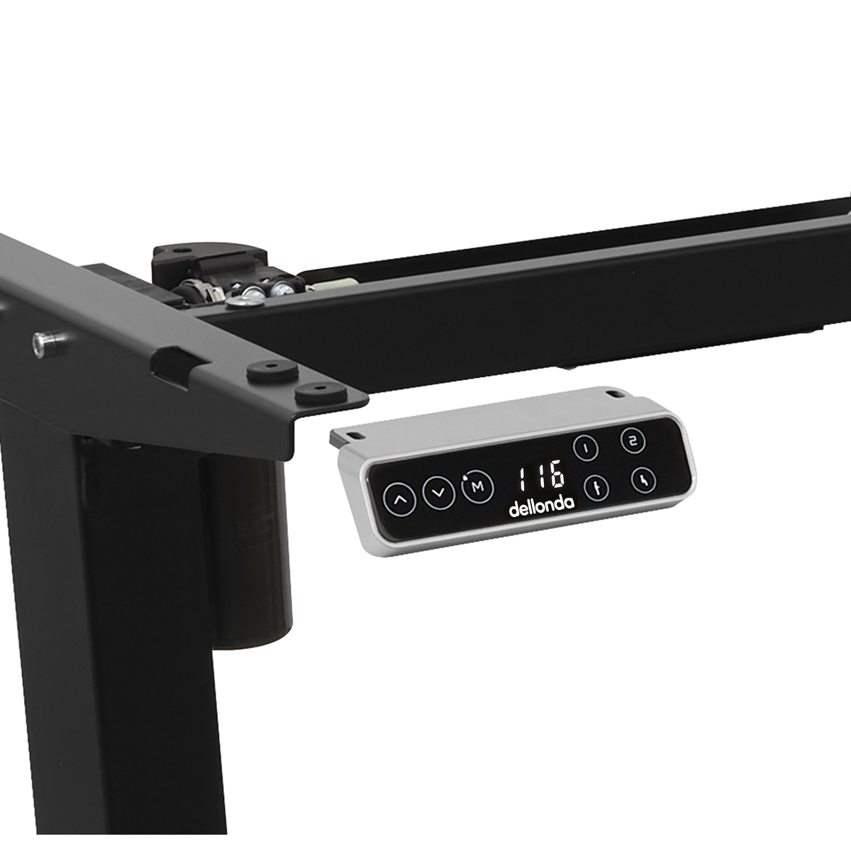 Dellonda Single Motor Adjustable Desk Frame with Digital Controls, Black (DH18) (Factory Refurbished B)