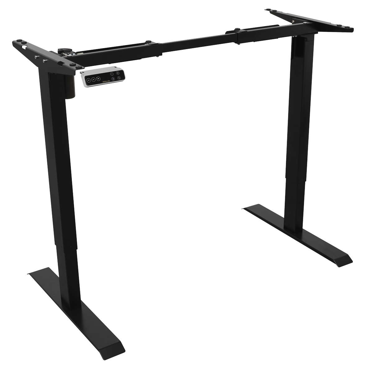 Dellonda Single Motor Ultra-Quiet Adjustable-Height Desk Frame with Digital Control Panel 70kg Capacity - Black