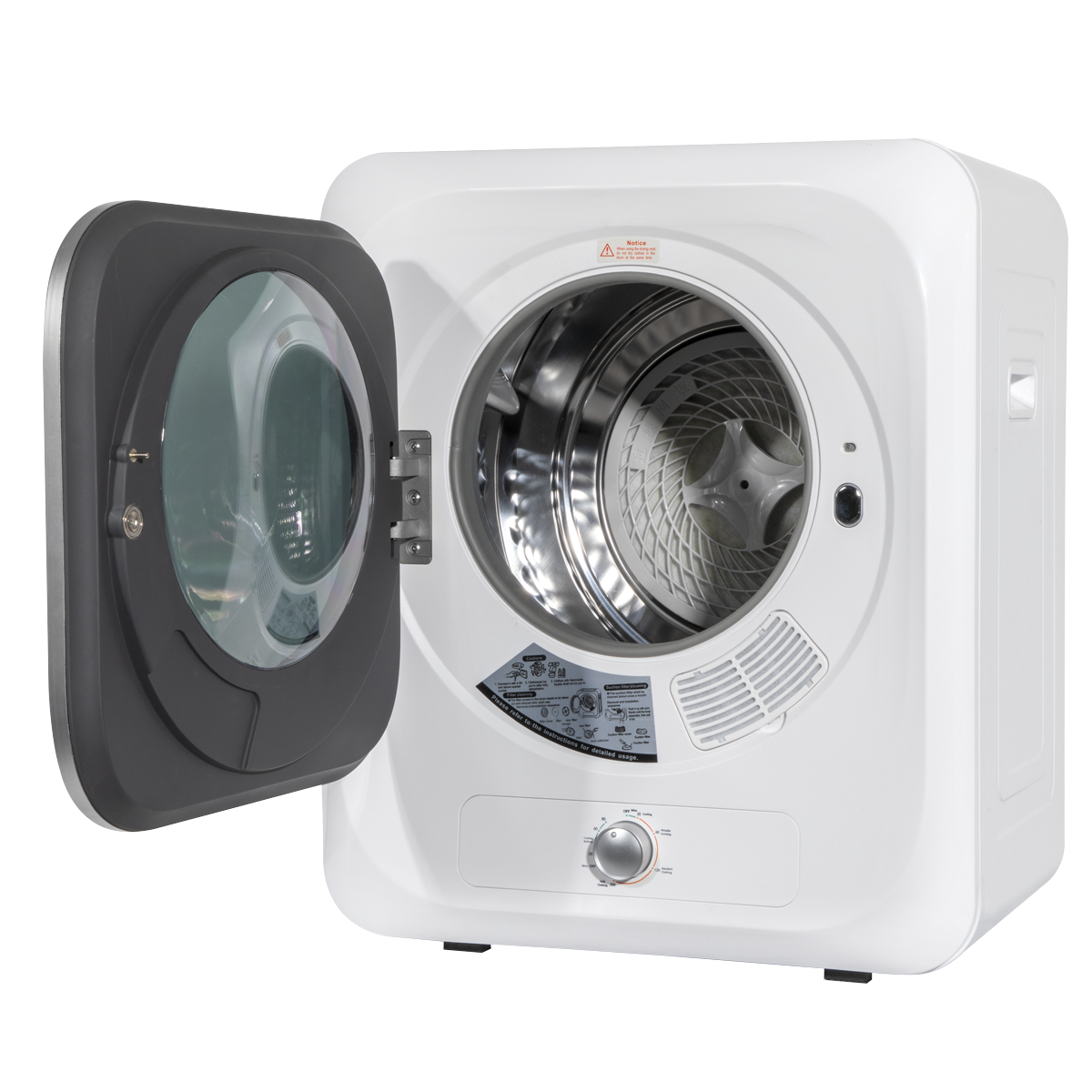 Baridi Tabletop Tumble Dryer with Controls, 2.5kg Capacity, White (DH192)