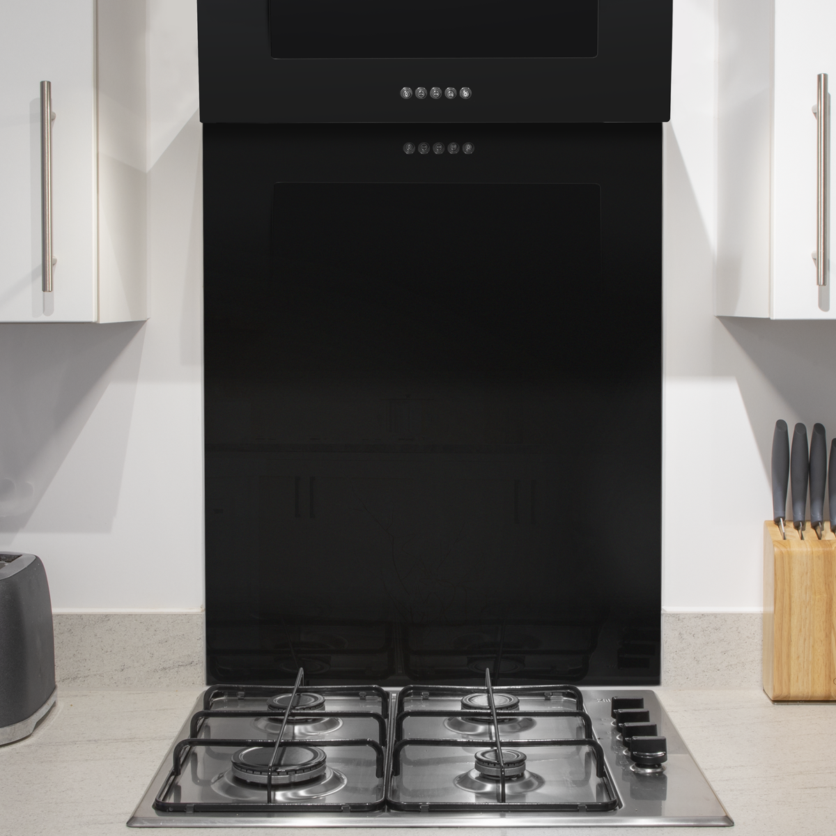 Baridi Cooker Hood Splashback 60 x 75cm, Black (DH194) (Factory Refurbished A)