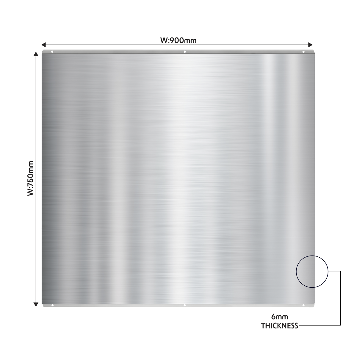 Baridi Chimney Style Cooker Hood with Splashback 90cm, Stainless Steel (DH211)