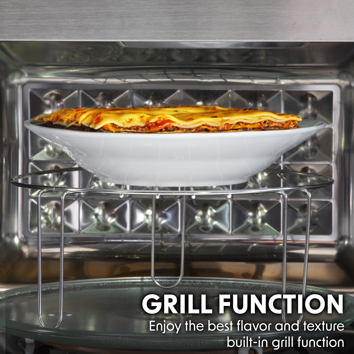 Baridi Built-in Microwave Oven with Grill, 25L Capacity, Stainless Steel (DH197)