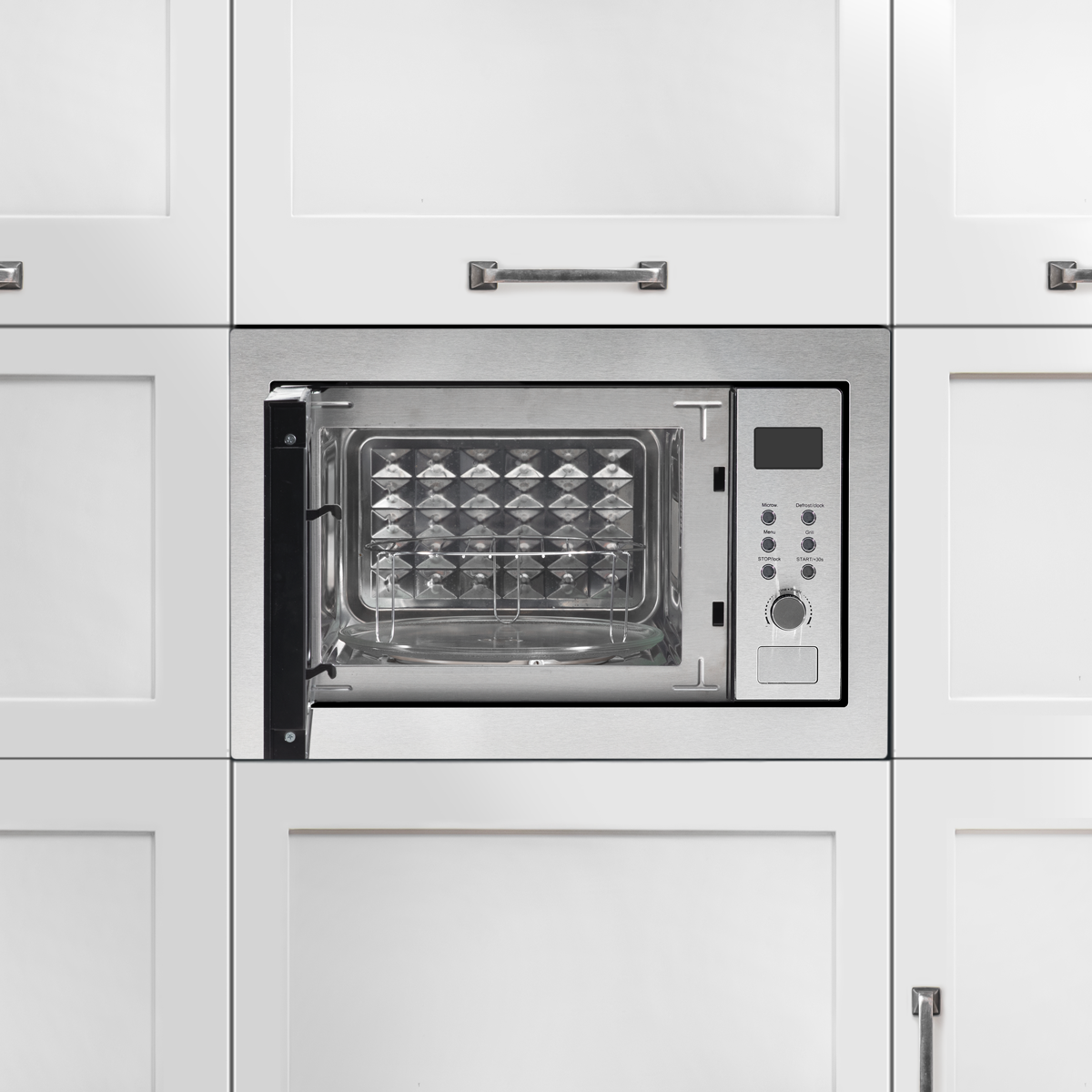 Baridi Built-in Microwave Oven with Grill, 25L Capacity, Stainless Steel (DH197)