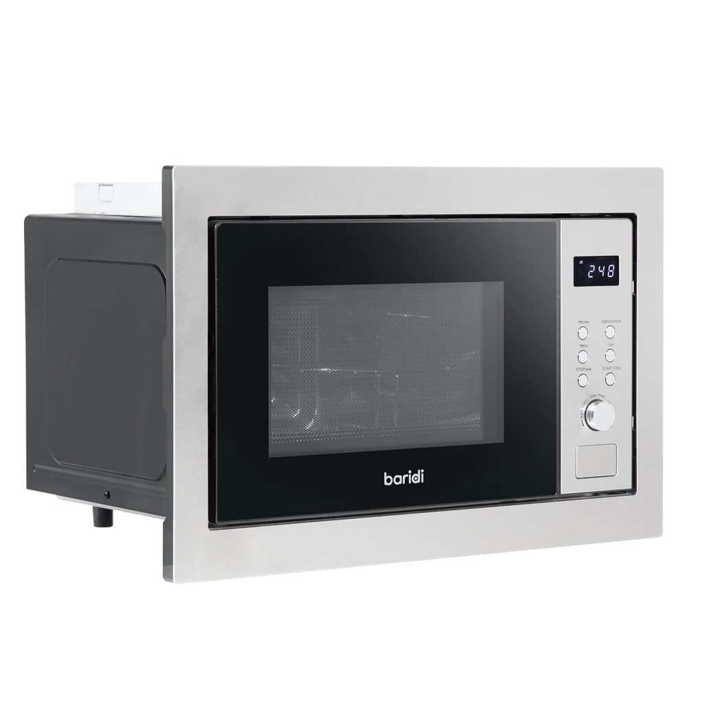 Baridi Built-in Microwave Oven with Grill, 25L Capacity, Stainless Steel (DH197)