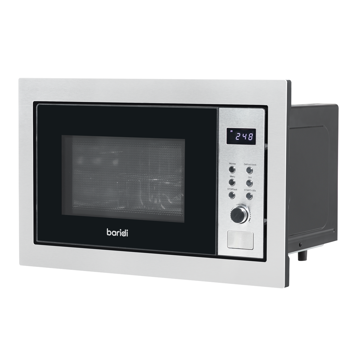 Baridi Built-in Microwave Oven with Grill, 25L Capacity, Stainless Steel (DH197)