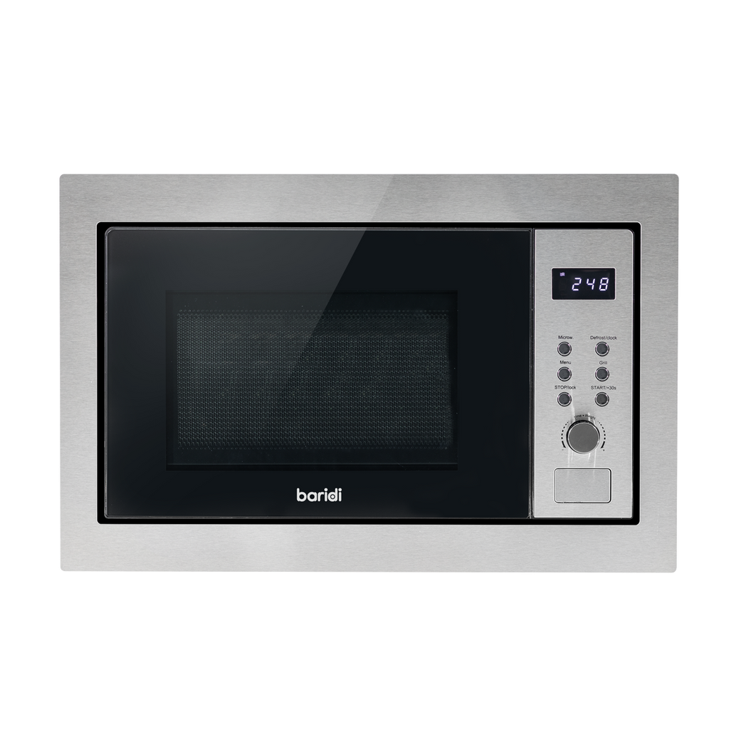 Baridi Built-in Microwave Oven with Grill, 25L Capacity, Stainless Steel (DH197)