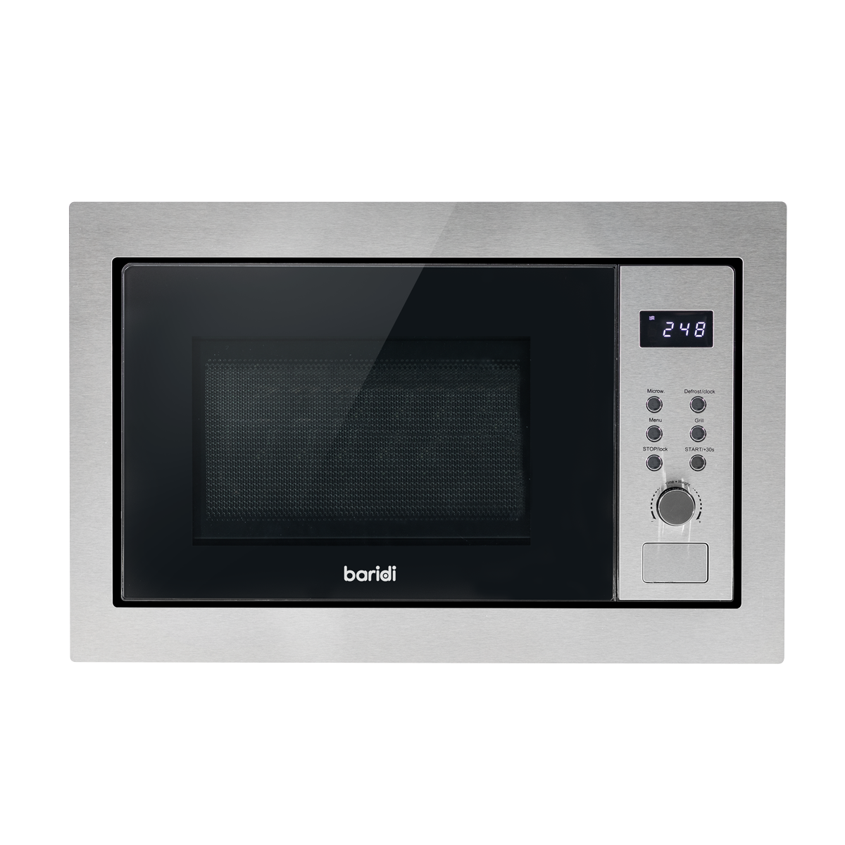 Baridi Built-in Microwave Oven with Grill, 25L Capacity, Stainless Steel (DH197)