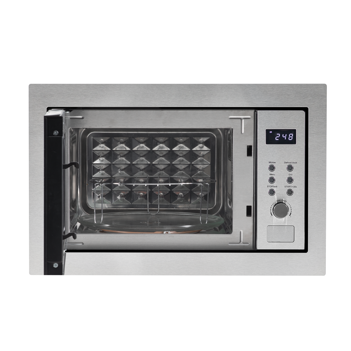 Baridi Built-in Microwave Oven with Grill, 25L Capacity, Stainless Steel (DH197)