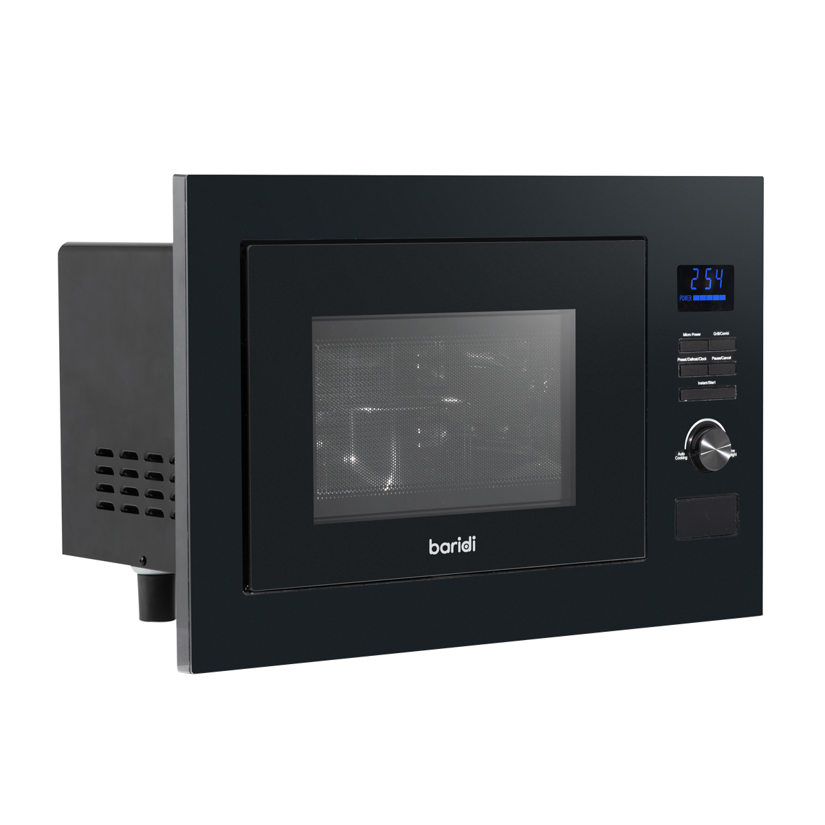 Baridi Built-in Microwave Oven with Grill, 25L Capacity, Black (DH198)
