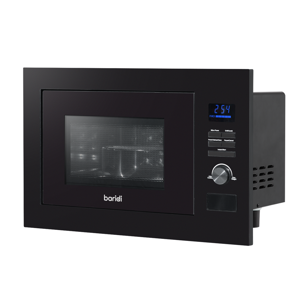 Baridi Built-in Microwave Oven with Grill, 25L Capacity, Black (DH198)