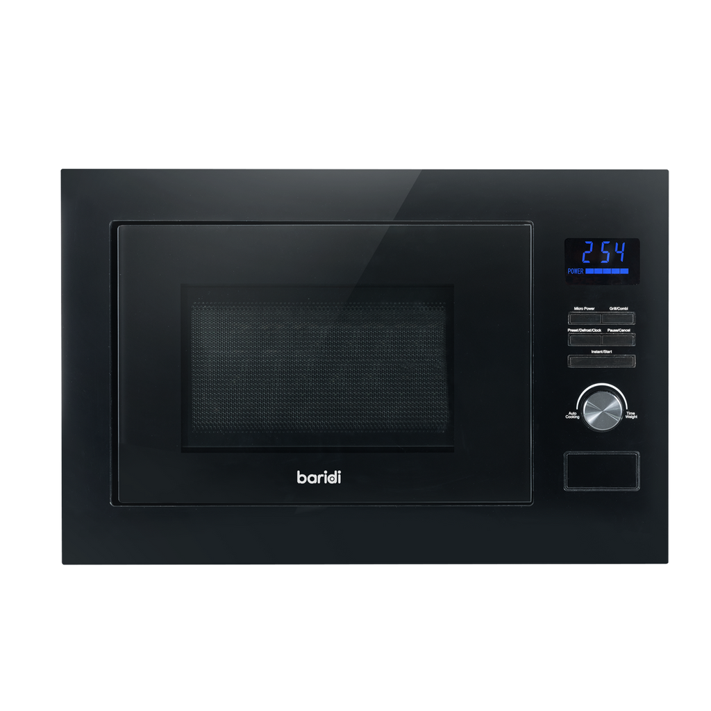 Baridi Built-in Microwave Oven with Grill, 25L Capacity, Black (DH198)