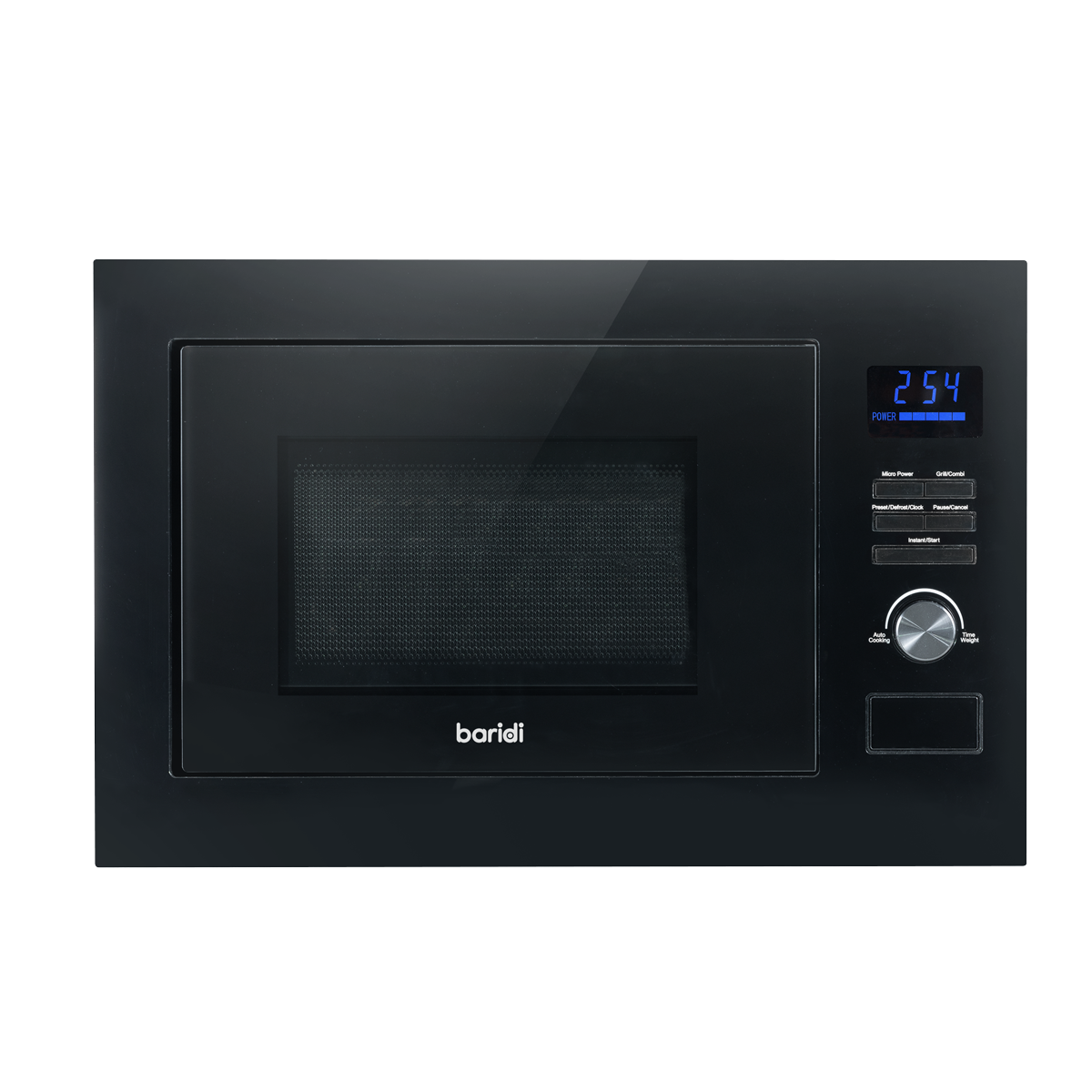 Baridi Built-in Microwave Oven with Grill, 25L Capacity, Black (DH198)