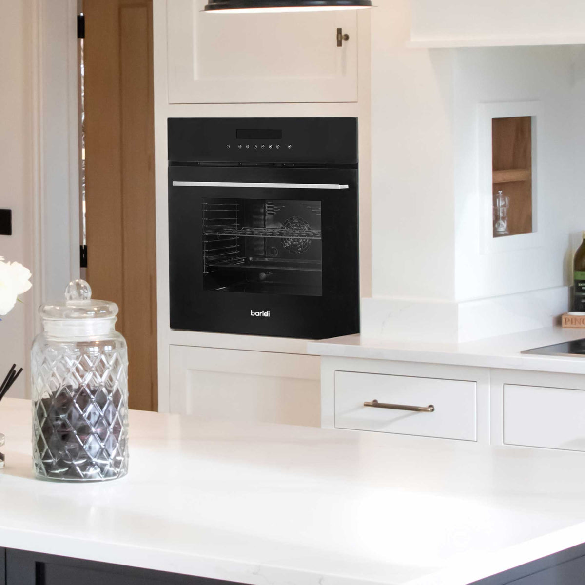 Baridi Built-in Fan-Assisted Oven 60cm, 72L Capacity, Black (DH199) (Factory Refurbished A)