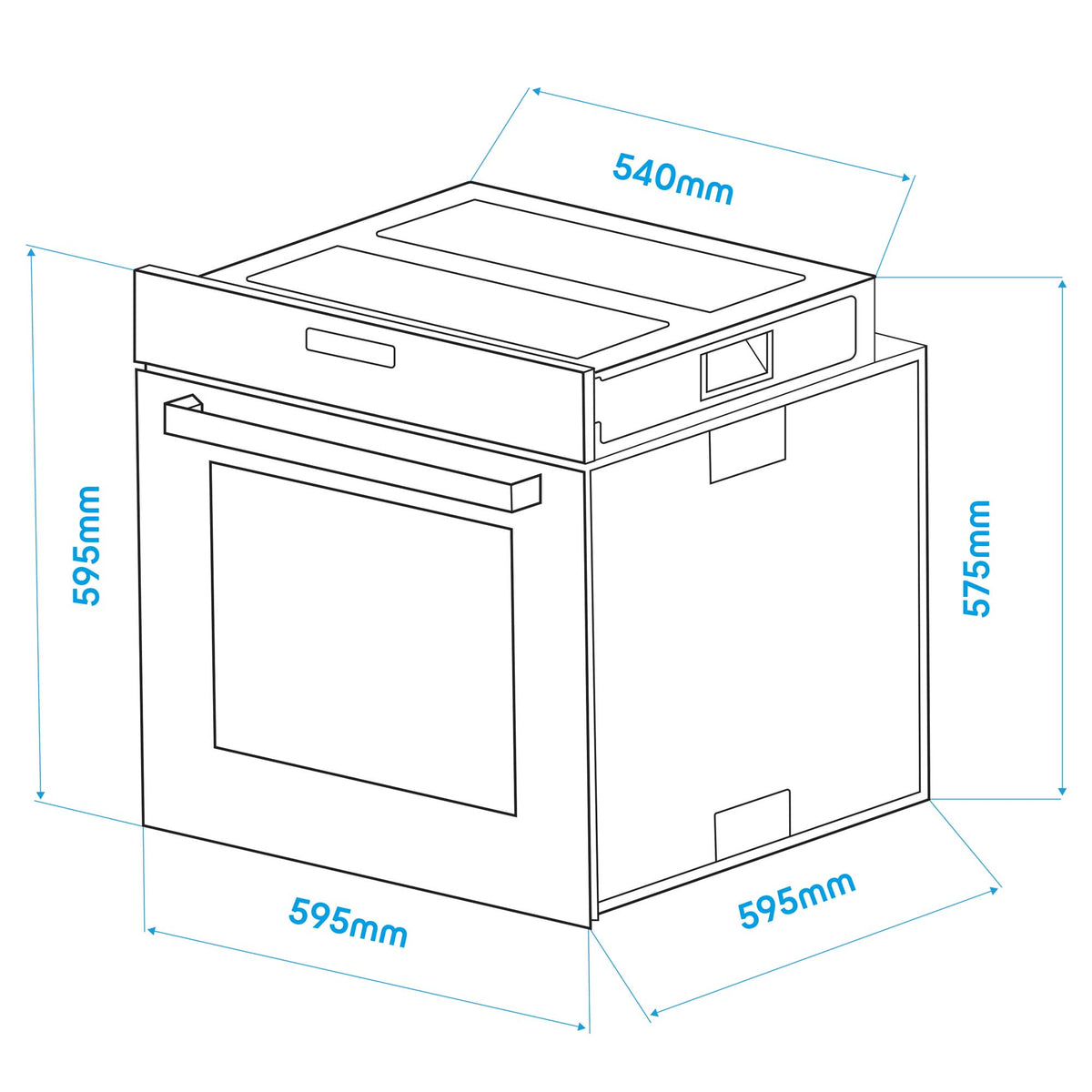 Baridi Built-in Fan-Assisted Oven 60cm, 72L Capacity, Black (DH199) (Factory Refurbished A)
