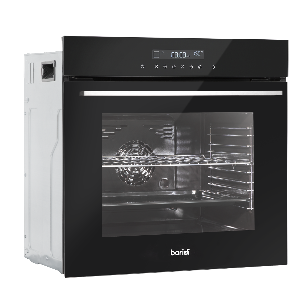 Baridi Built-in Fan-Assisted Oven 60cm, 72L Capacity, Black (DH199) (Factory Refurbished A)