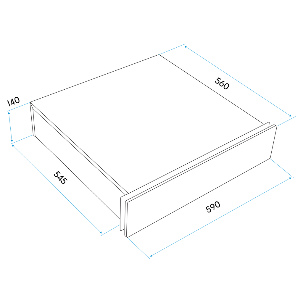 Baridi Built-in Warming Drawer 60cm, Black (DH201)