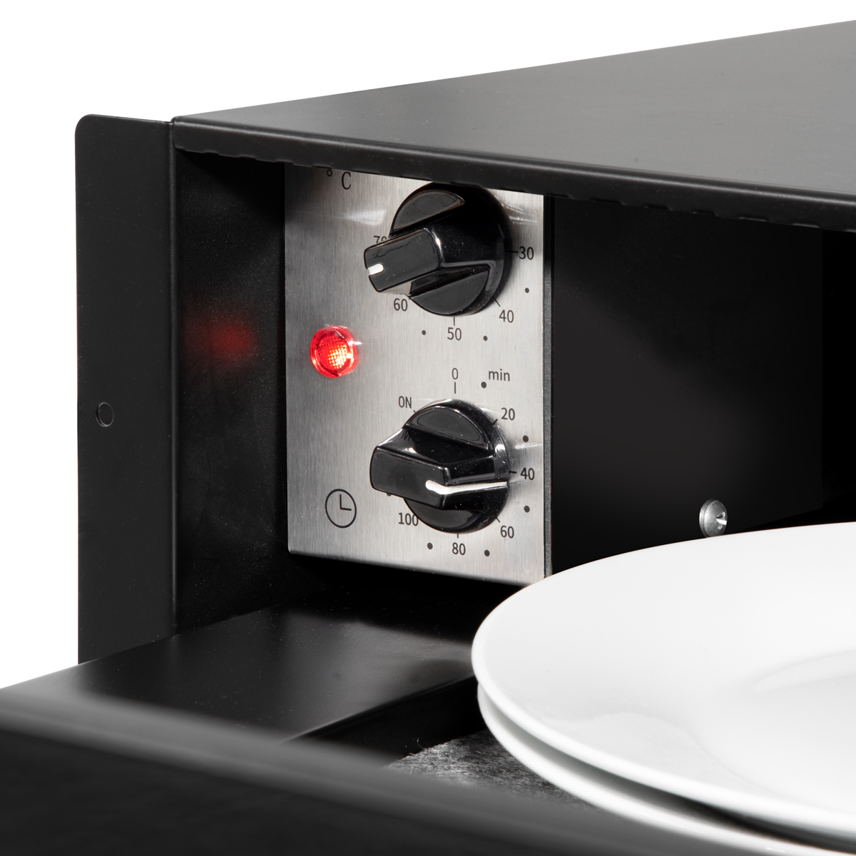 Baridi Built-in Warming Drawer 60cm, Black/Stainless Steel (DH202)