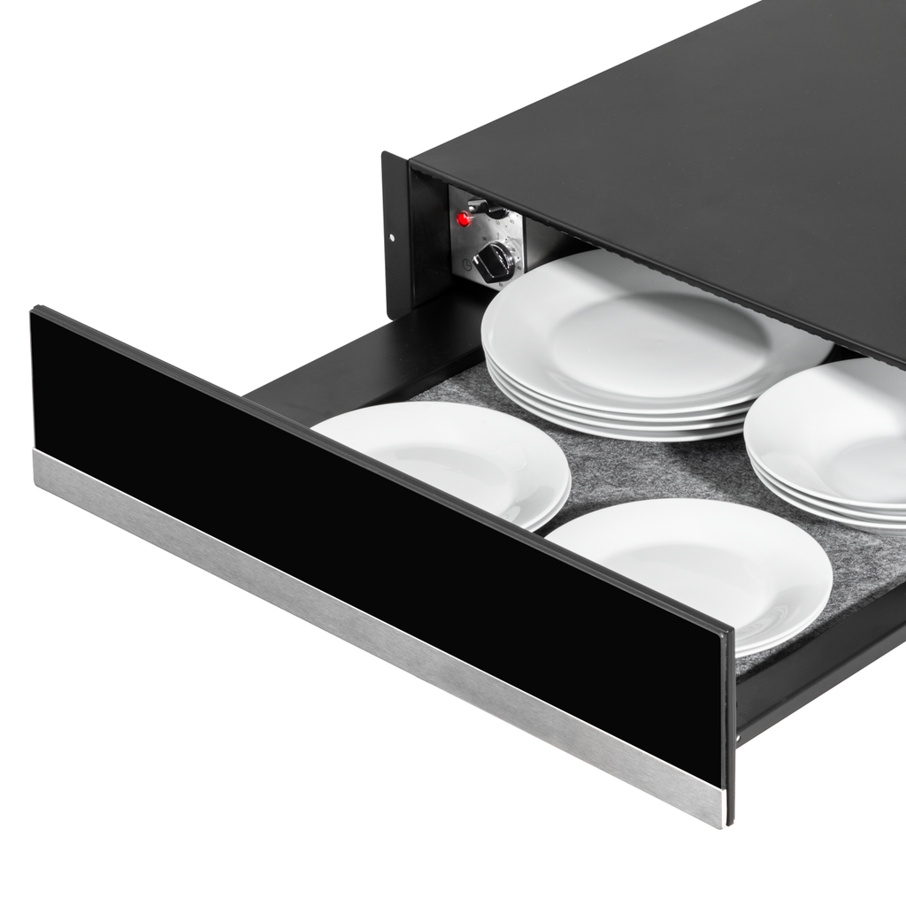 Baridi Built-in Warming Drawer 60cm, Black/Stainless Steel (DH202)