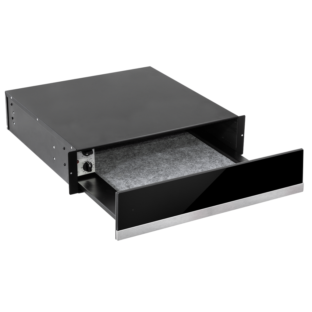 Baridi Built-in Warming Drawer 60cm, Black/Stainless Steel (DH202)