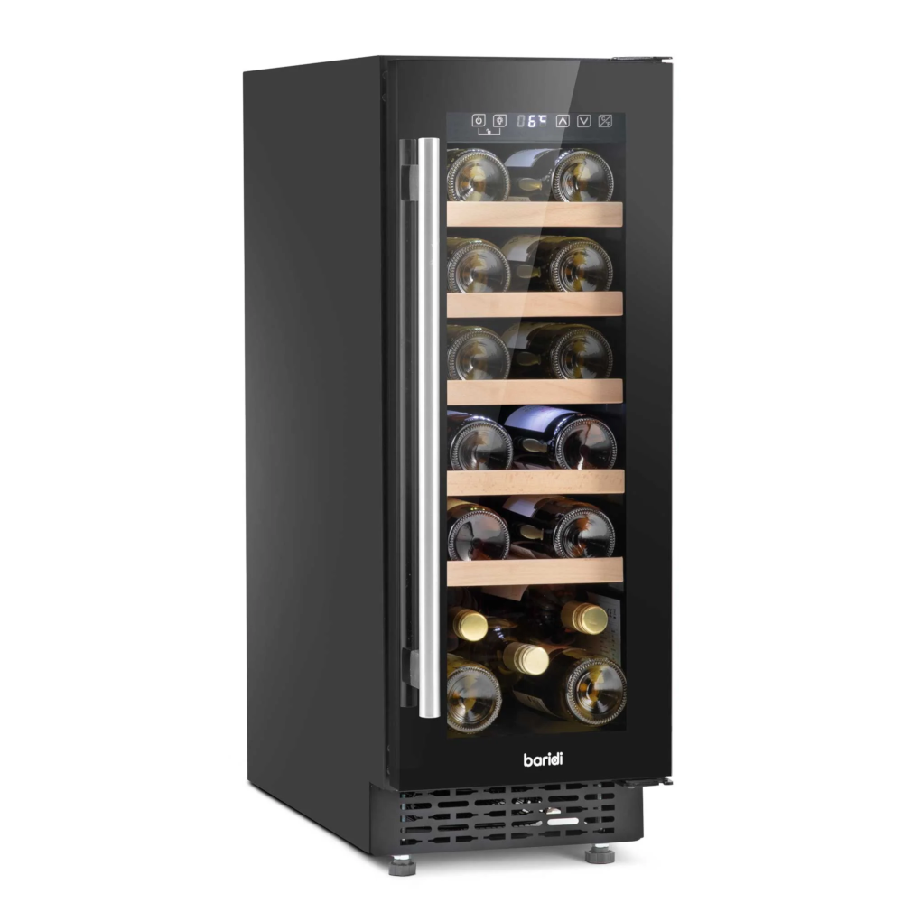 Baridi DH203 Built-In Slim Wine Fridge Cooler with Digital Touchscreen Controls & LED Light, 20 Bottle Capacity, Black