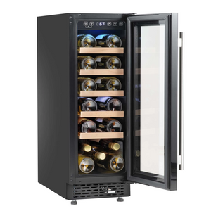 Baridi DH203 Built-In Slim Wine Fridge Cooler with Digital Touchscreen Controls & LED Light, 20 Bottle Capacity, Black