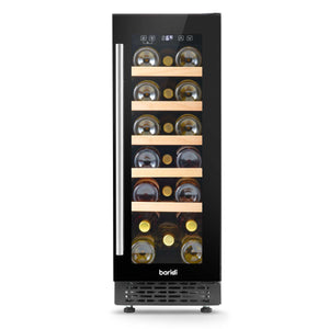 Baridi DH203 Built-In Slim Wine Fridge Cooler with Digital Touchscreen Controls & LED Light, 20 Bottle Capacity, Black