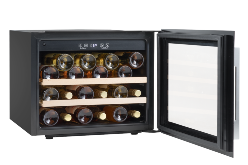 Baridi DH205 Built-In Wine Fridge Cooler with Digital Touchscreen Controls & LED Light, 28 Bottle Capacity, Black