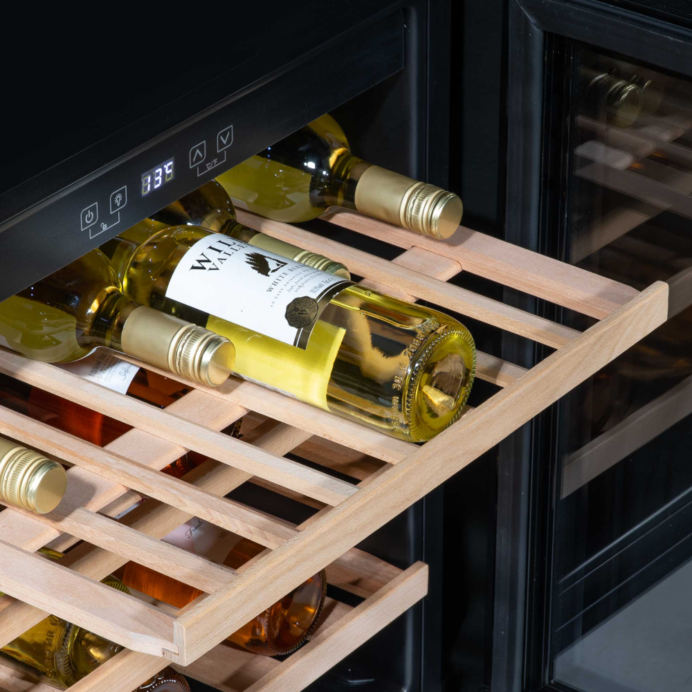 Baridi DH206 Built-In Wine Fridge Cooler with Digital Touchscreen Controls & LED Light, 36 Bottle Capacity, Black