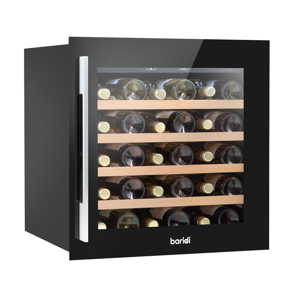 Baridi DH206 Built-In Wine Fridge Cooler with Digital Touchscreen Controls & LED Light, 36 Bottle Capacity, Black