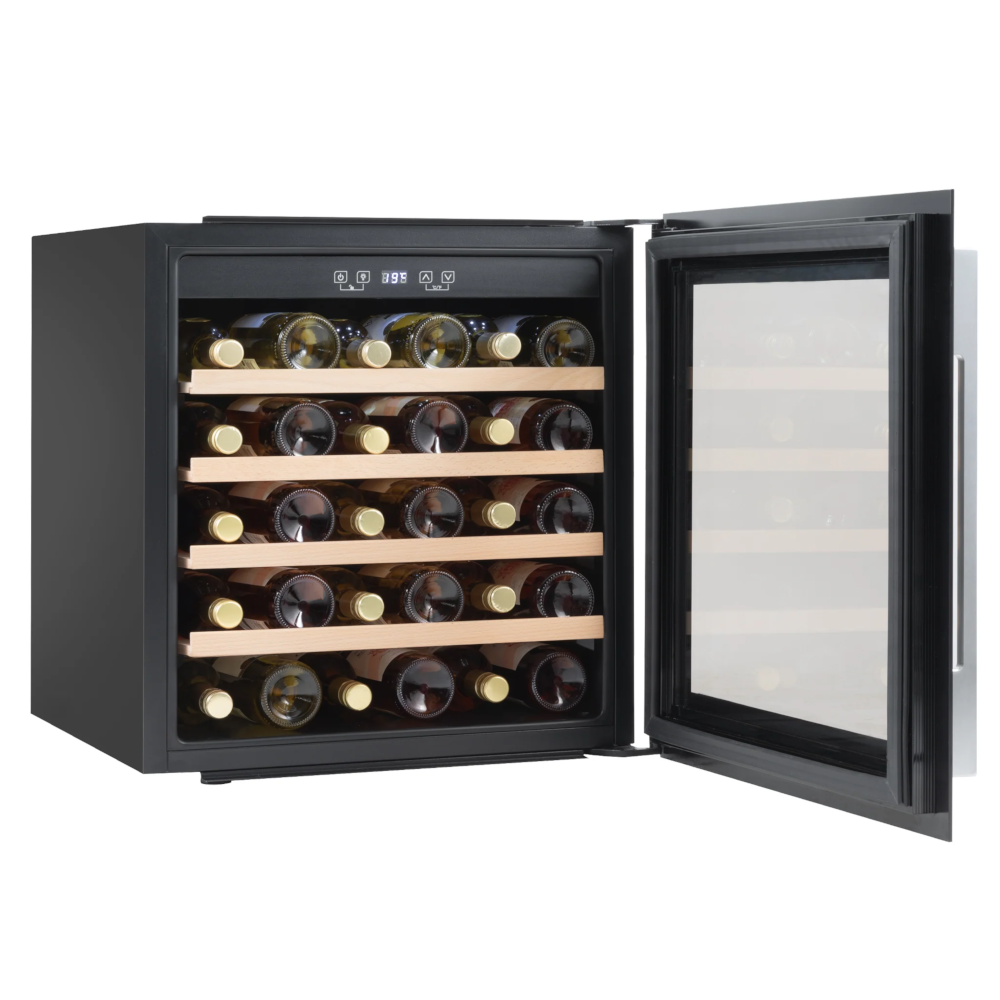 Baridi DH206 Built-In Wine Fridge Cooler with Digital Touchscreen Controls & LED Light, 36 Bottle Capacity, Black