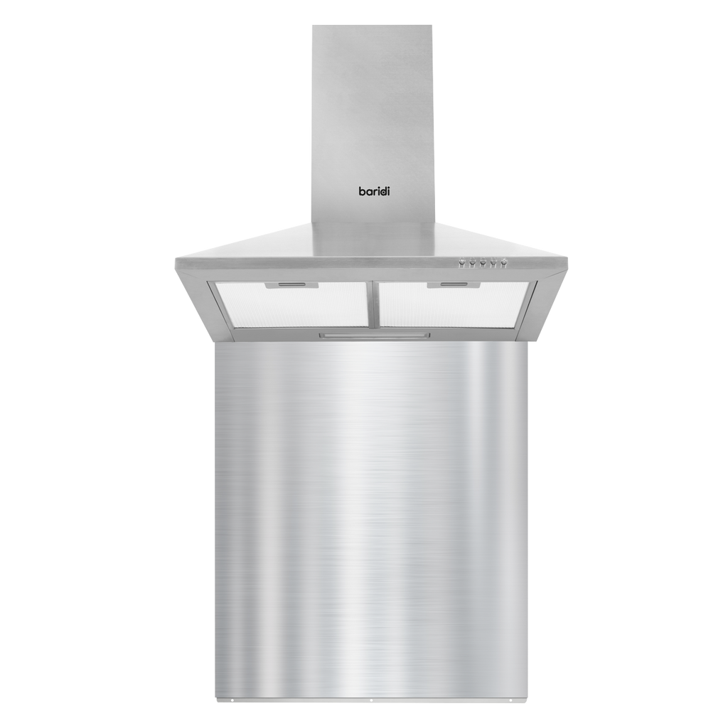 Baridi Chimney Style Cooker Hood with Splashback 60cm, Stainless Steel (DH207)