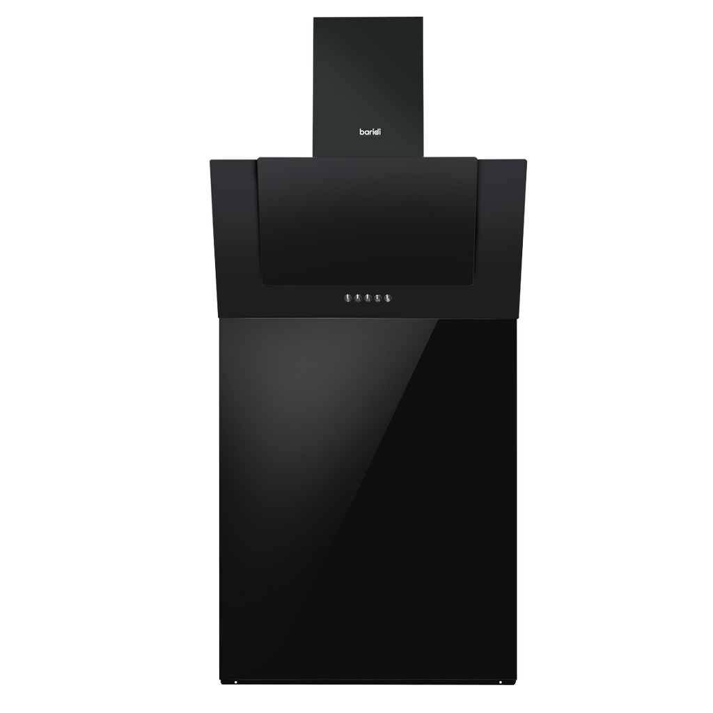 Baridi Angled Chimney Cooker Hood with Splashback 60cm, Black (DH210)