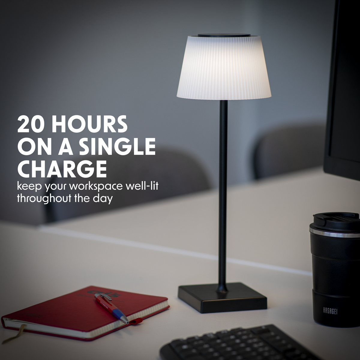 Dellonda Rechargeable Table Lamp, RGB Colours, Black (DH212)
