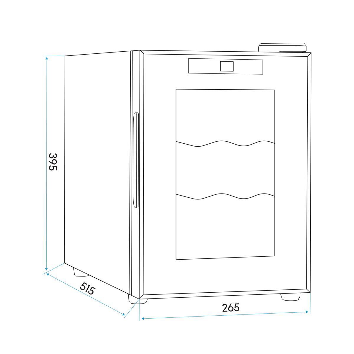 Baridi Wine Cooler Fridge, 6 Bottle, Black (DH217) (Factory Refurbished A)