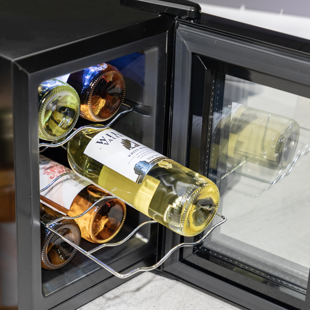 Baridi Wine Cooler Fridge, 6 Bottle, Black (DH217) (Factory Refurbished A)