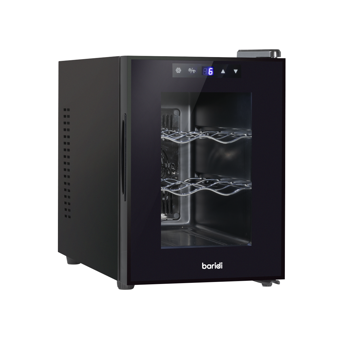 Baridi Wine Cooler Fridge, 6 Bottle, Black (DH217)