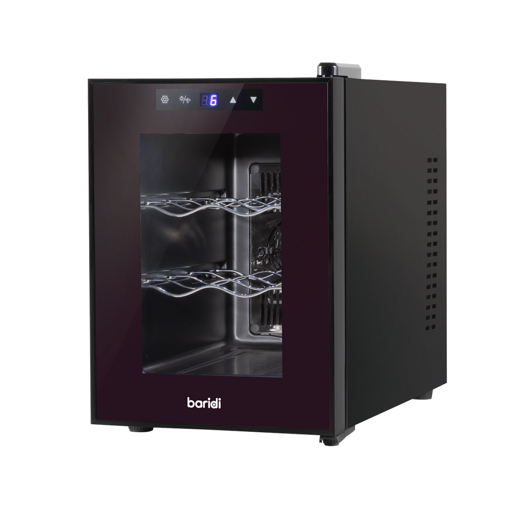 Baridi Wine Cooler Fridge, 6 Bottle, Black (DH217) (Factory Refurbished A)